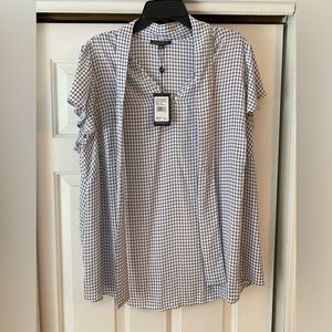 Black and white plaid blouse